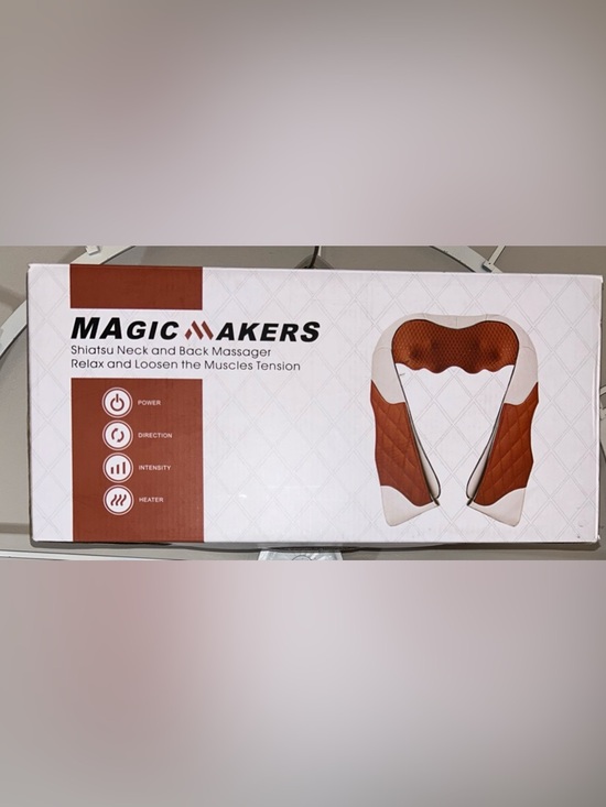 Brand New Magic Makers Shiatsu Neck & Back Massager - Brown and Cream - Picture 2 of 7
